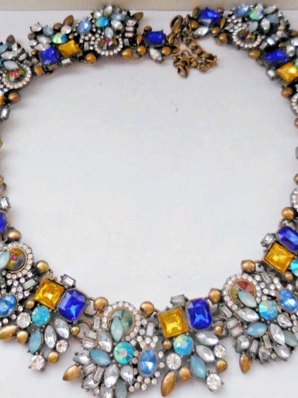 VINTAGE ART NOUVEAU CHOKER NECKLACE BEAUTIFUL VICTORIAN COLORFUL DESIGN
